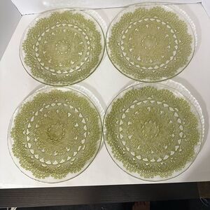 Turkish Glass Entrée Plates Set of 4